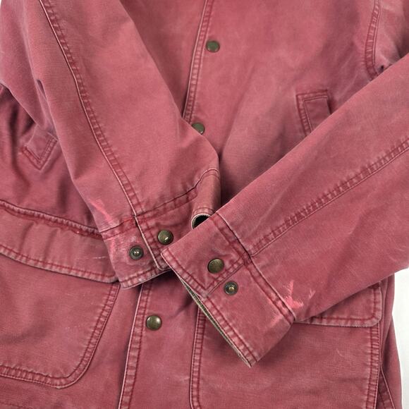 VTG L.L.Bean L.L.kids Jacket Youth Medium 10-12 Red Corduroy Collar Chore Coat - Picture 3 of 11